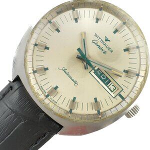 Vintage Wittnauer Men's Automatic Wristwatch D11KAS-2 Steel w Teal Indices Rare